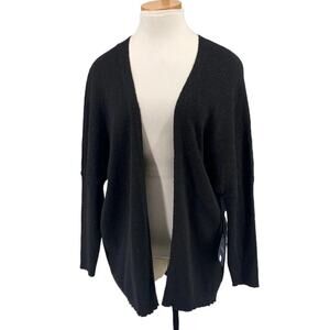 SWTR Open Cardigan Dolman Sleeve Slub Knit Black NEW with Tags MSRP $172